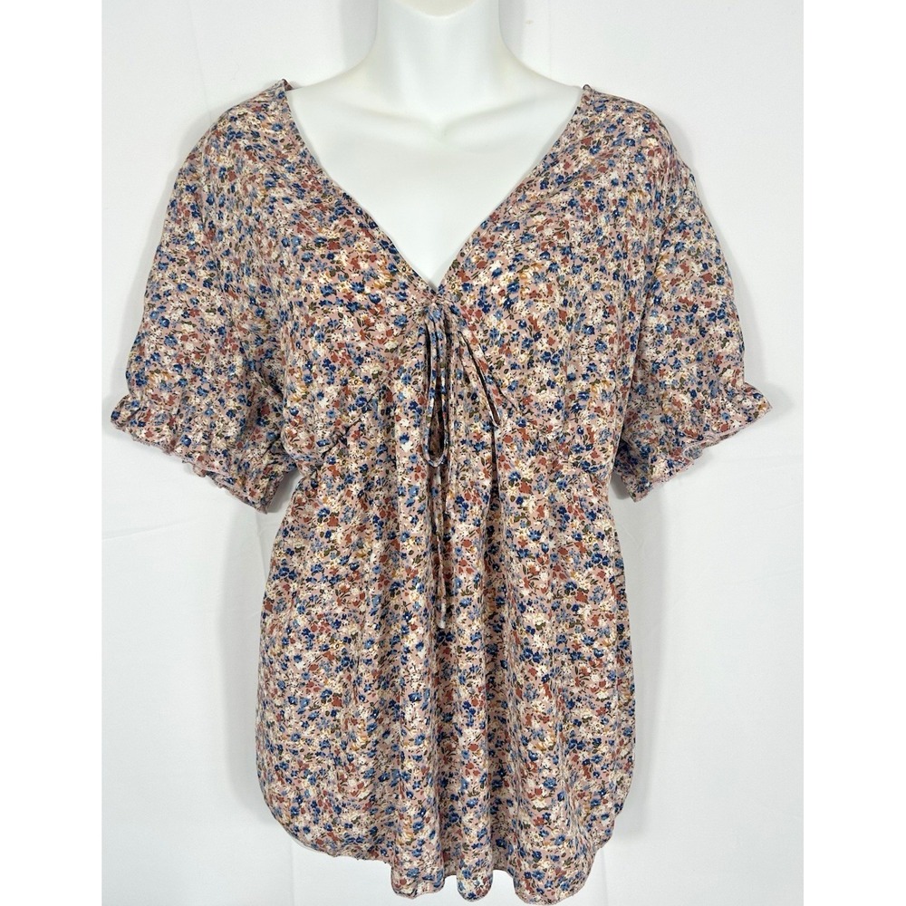 Unbranded Womens Boho Floral Babdoll Top Size‎ L/XL Cottagecore Prairie Romantic